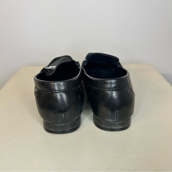 Cole Haan Anjali Moc Black Leather Loafers with Silver Embellishments, Size 8 - Picture 4 of 5